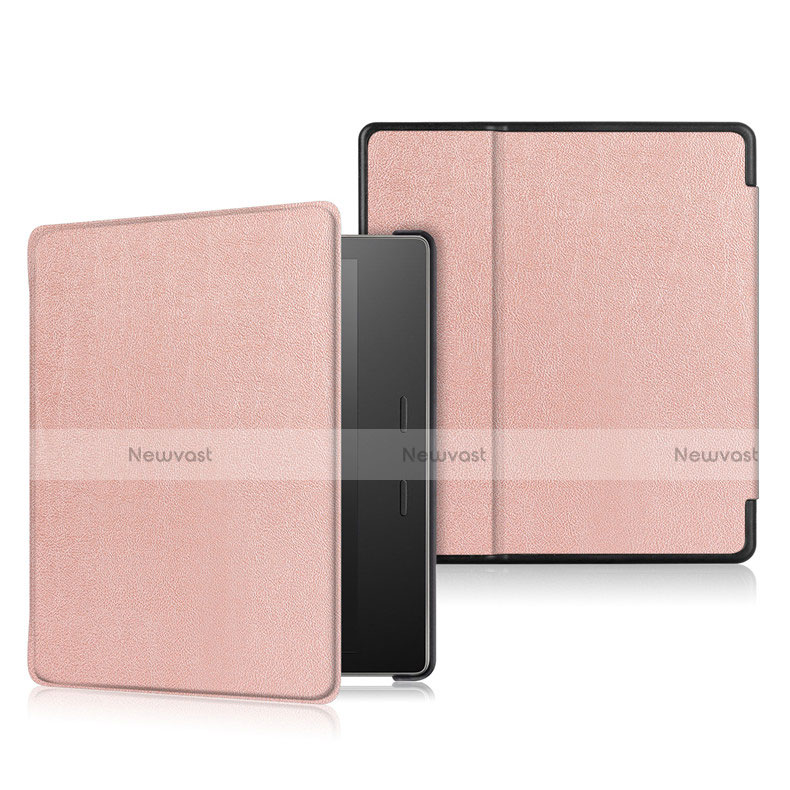 Leather Case Stands Flip Cover L01 Holder for Amazon Kindle Oasis 7 inch Rose Gold