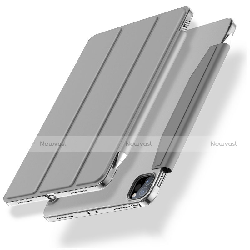 Leather Case Stands Flip Cover L01 Holder for Apple iPad Pro 11 (2020) Silver