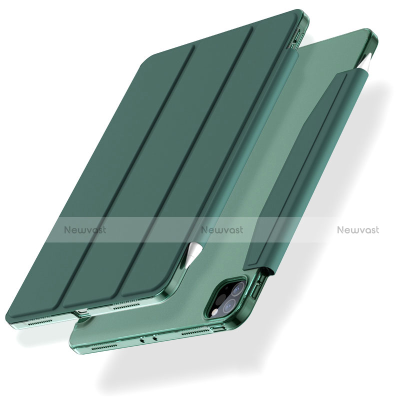 Leather Case Stands Flip Cover L01 Holder for Apple iPad Pro 12.9 (2020) Green