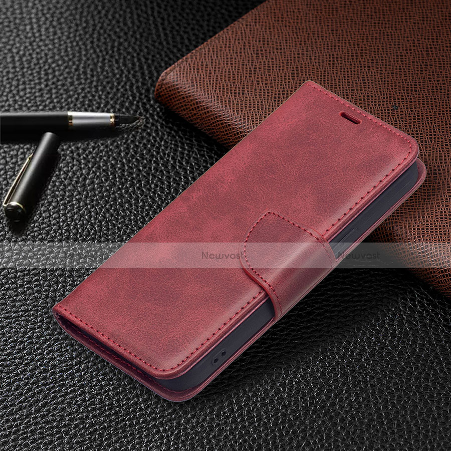 Leather Case Stands Flip Cover L01 Holder for Apple iPhone 13 Red