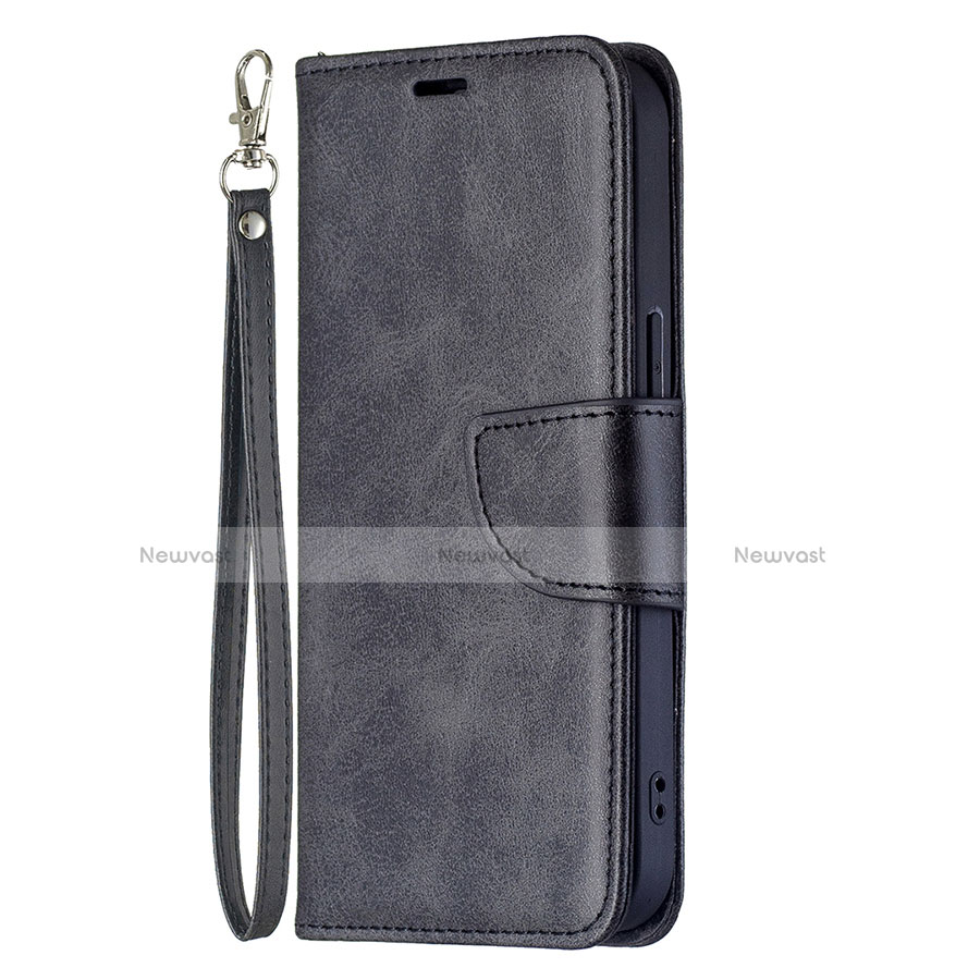 Leather Case Stands Flip Cover L01 Holder for Apple iPhone 14 Plus Black