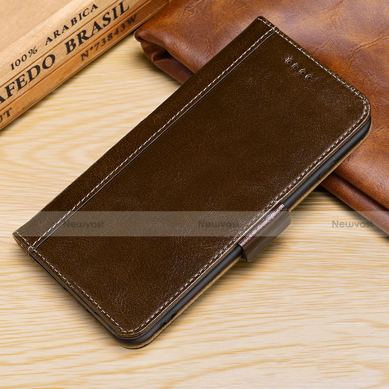 Leather Case Stands Flip Cover L01 Holder for Apple iPhone XR Brown