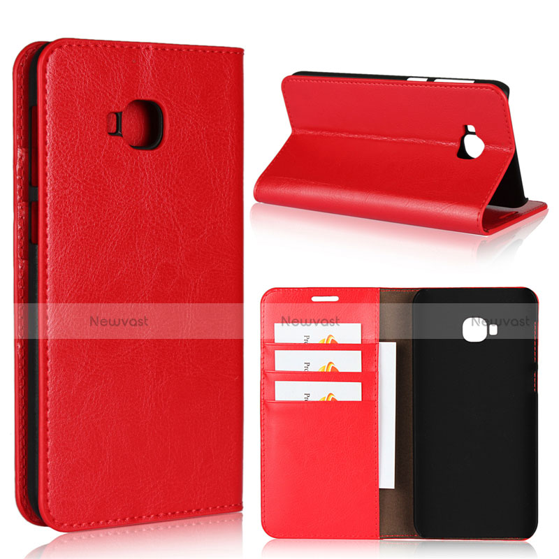 Leather Case Stands Flip Cover L01 Holder for Asus Zenfone 4 Selfie Pro Red