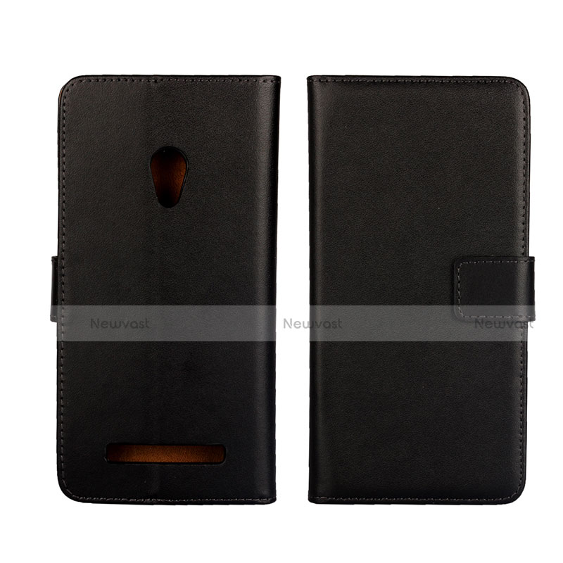 Leather Case Stands Flip Cover L01 Holder for Asus Zenfone 5 Black