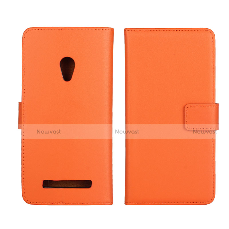 Leather Case Stands Flip Cover L01 Holder for Asus Zenfone 5 Orange