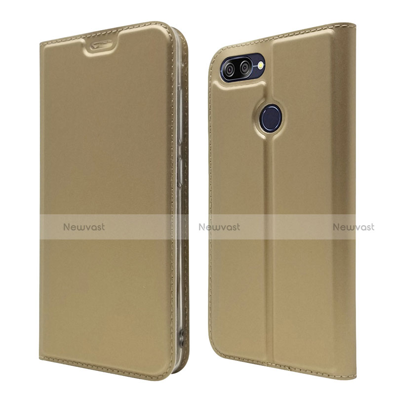 Leather Case Stands Flip Cover L01 Holder for Asus Zenfone Max Plus M1 ZB570TL Gold