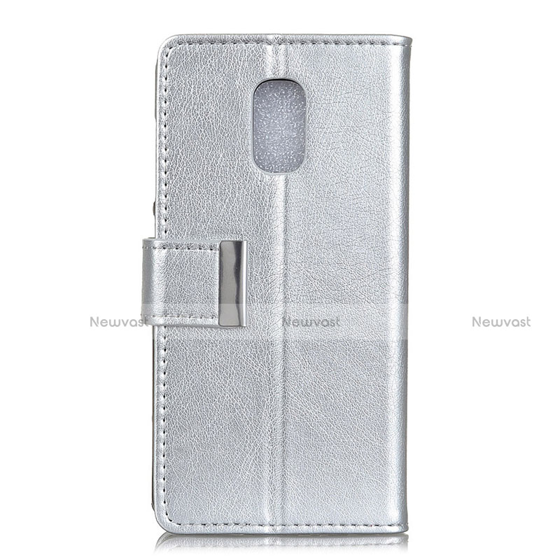 Leather Case Stands Flip Cover L01 Holder for Asus ZenFone V Live Silver