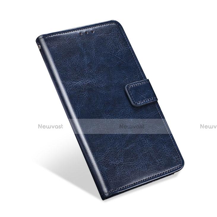 Leather Case Stands Flip Cover L01 Holder for Blackberry KEYone Blue