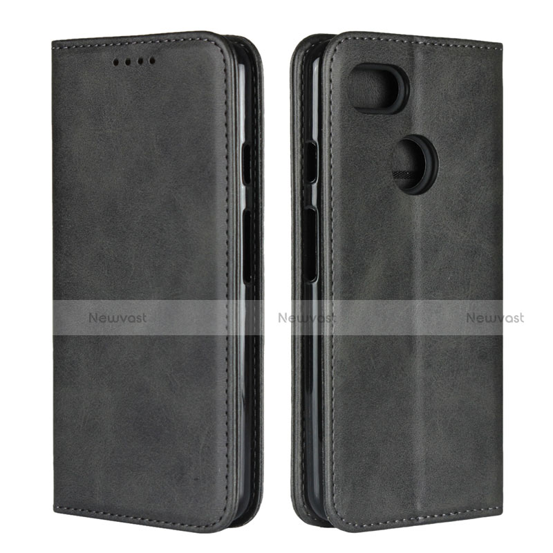 Leather Case Stands Flip Cover L01 Holder for Google Pixel 3 Black