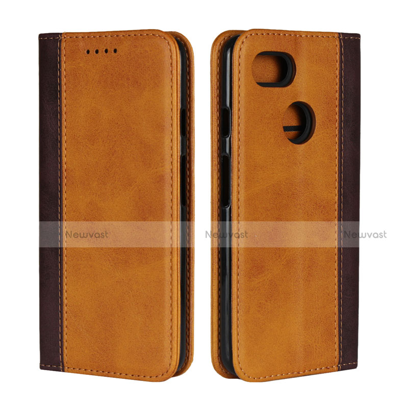 Leather Case Stands Flip Cover L01 Holder for Google Pixel 3 XL Orange