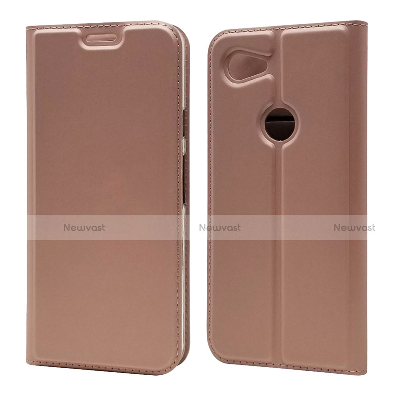 Leather Case Stands Flip Cover L01 Holder for Google Pixel 3a Rose Gold