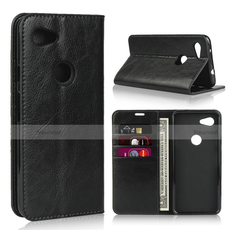 Leather Case Stands Flip Cover L01 Holder for Google Pixel 3a XL Black