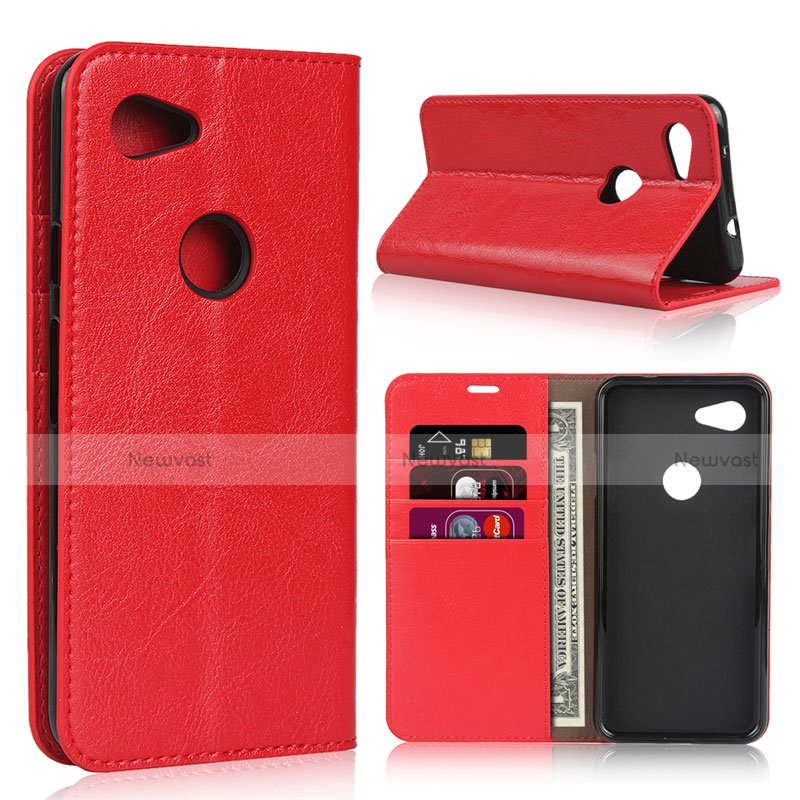 Leather Case Stands Flip Cover L01 Holder for Google Pixel 3a XL Red