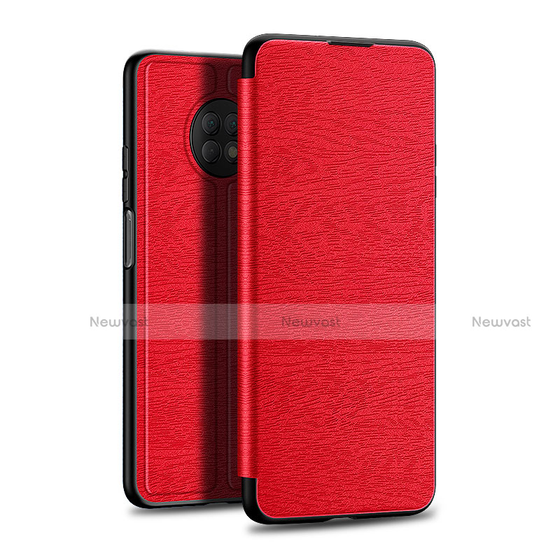 Leather Case Stands Flip Cover L01 Holder for Huawei Enjoy 20 Plus 5G Red