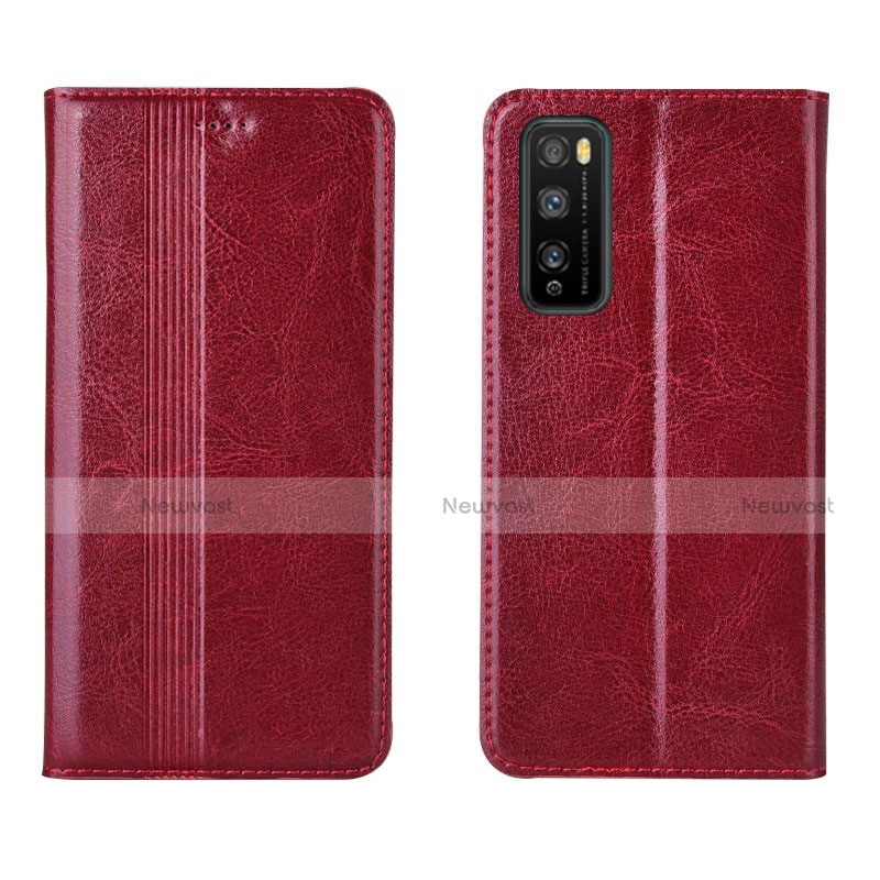 Leather Case Stands Flip Cover L01 Holder for Huawei Enjoy 20 Pro 5G Red
