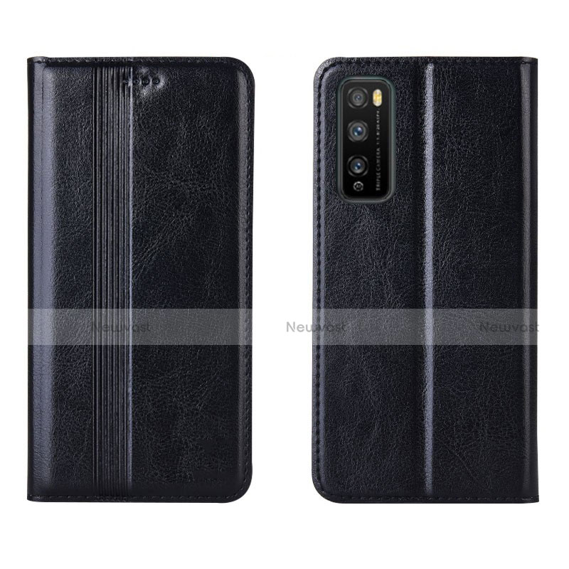Leather Case Stands Flip Cover L01 Holder for Huawei Enjoy Z 5G Black