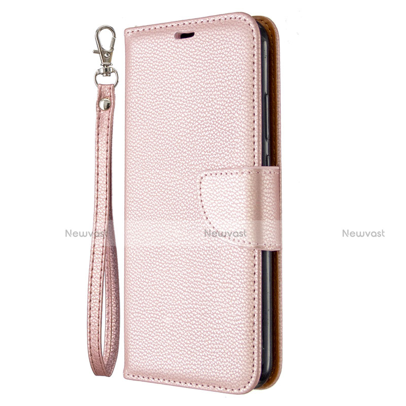 Leather Case Stands Flip Cover L01 Holder for Huawei Honor 9C Rose Gold
