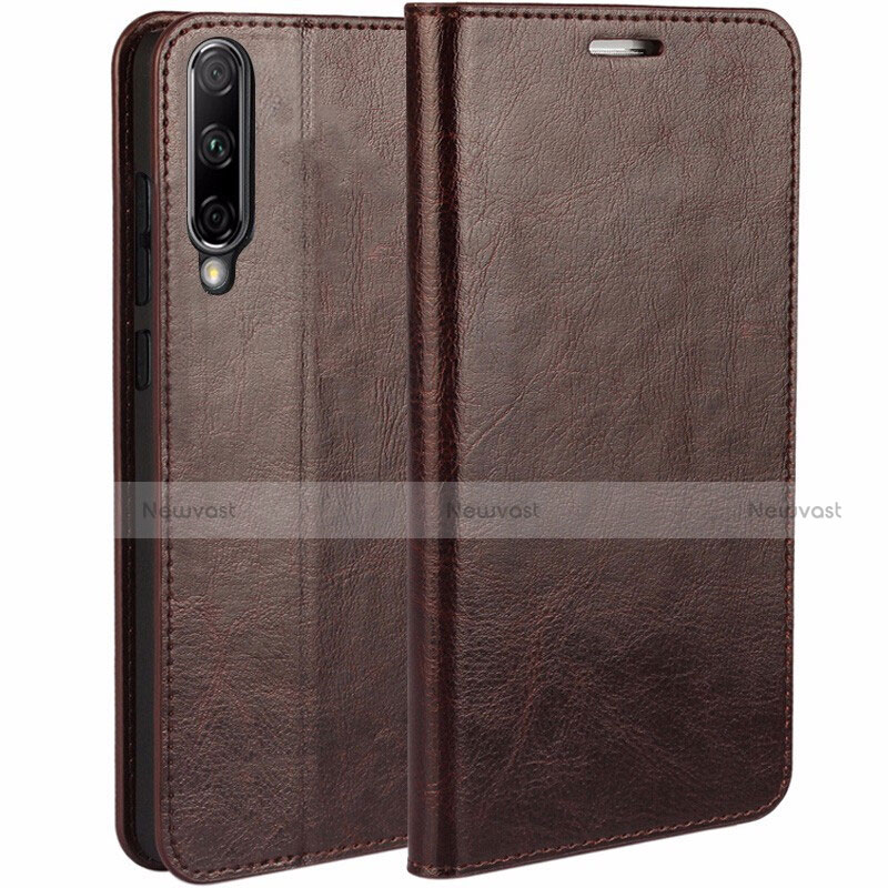 Leather Case Stands Flip Cover L01 Holder for Huawei Honor 9X Pro Brown