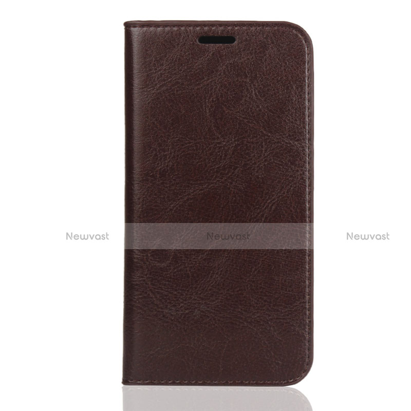 Leather Case Stands Flip Cover L01 Holder for Huawei Honor Play 8 Brown