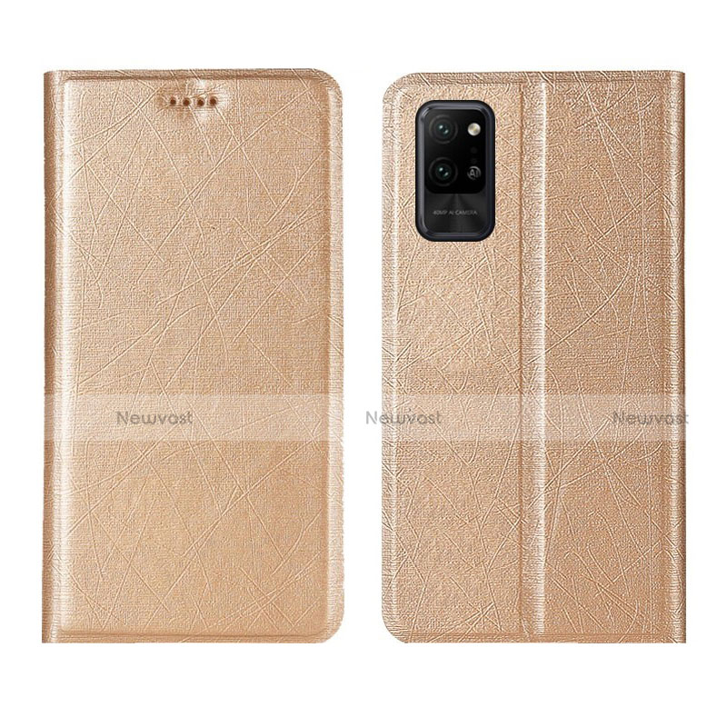 Leather Case Stands Flip Cover L01 Holder for Huawei Honor Play4 Pro 5G Gold