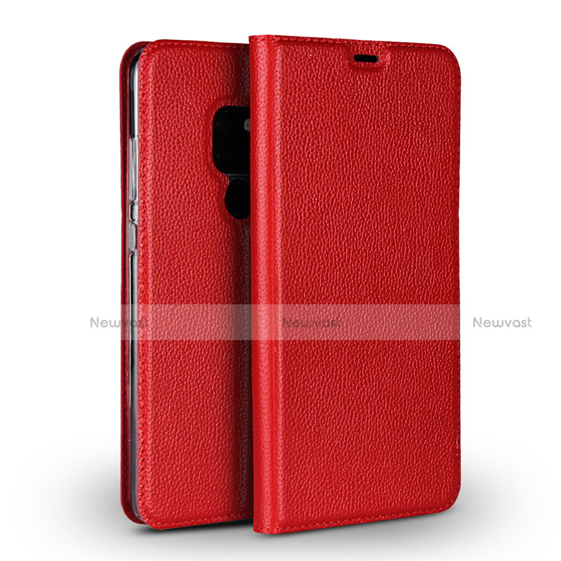 Leather Case Stands Flip Cover L01 Holder for Huawei Mate 20 Red