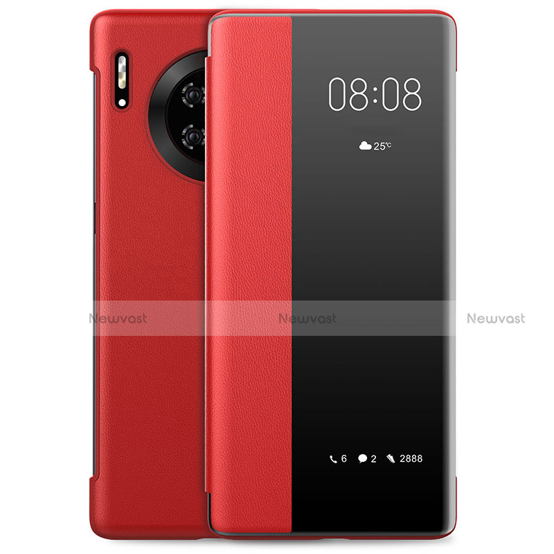 Leather Case Stands Flip Cover L01 Holder for Huawei Mate 30 Pro 5G Red