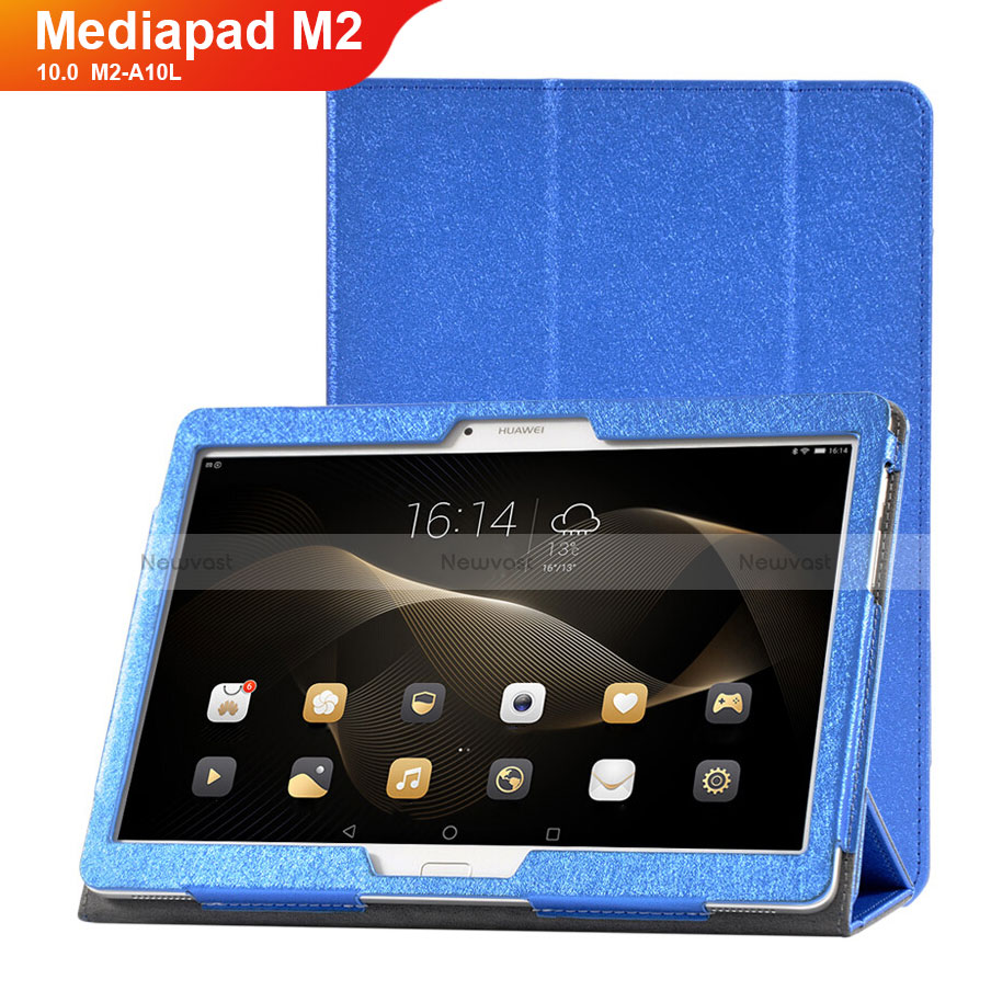 Leather Case Stands Flip Cover L01 Holder for Huawei MediaPad M2 10.0 M2-A10L Blue