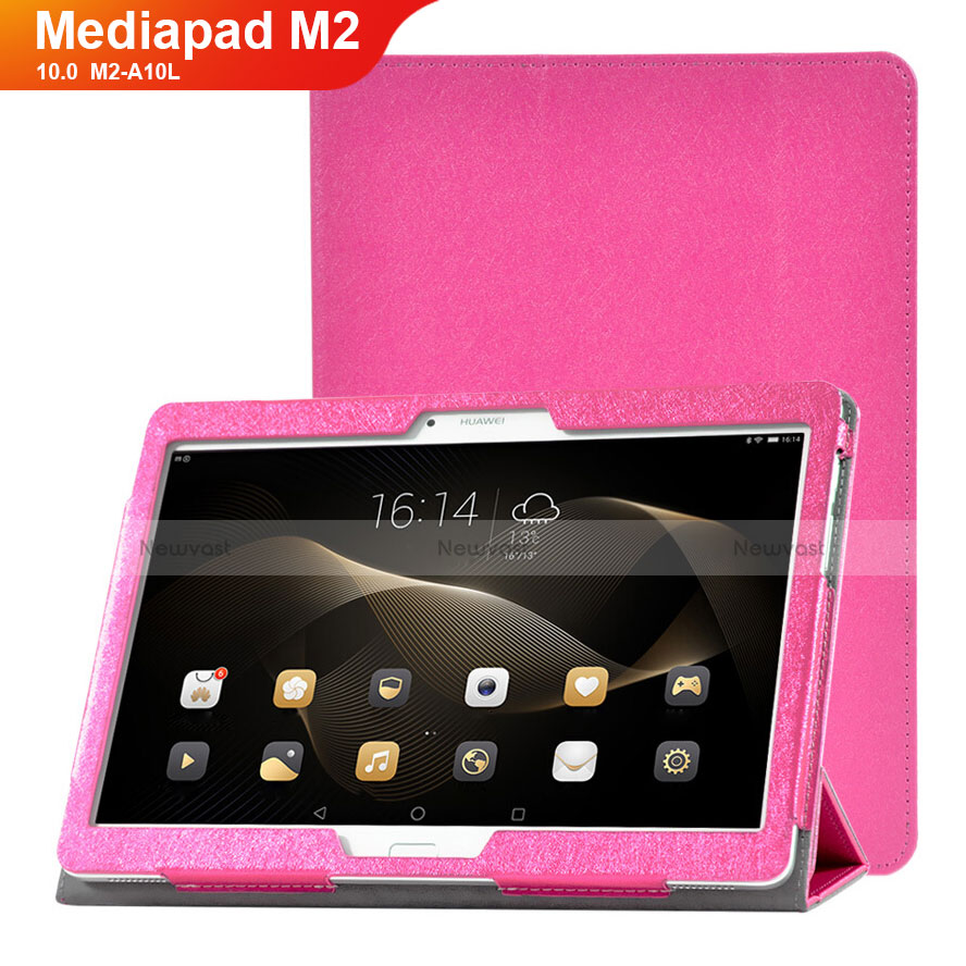 Leather Case Stands Flip Cover L01 Holder for Huawei MediaPad M2 10.0 M2-A10L Hot Pink