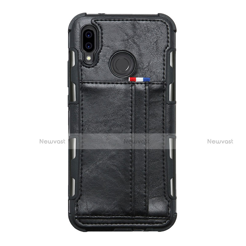 Leather Case Stands Flip Cover L01 Holder for Huawei Nova 3e Black