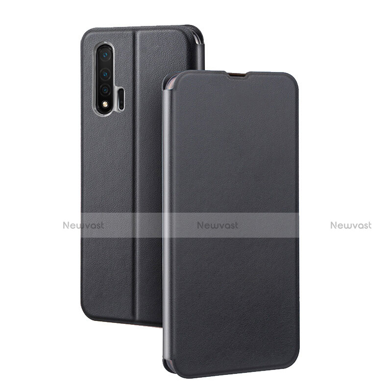 Leather Case Stands Flip Cover L01 Holder for Huawei Nova 6 5G Black