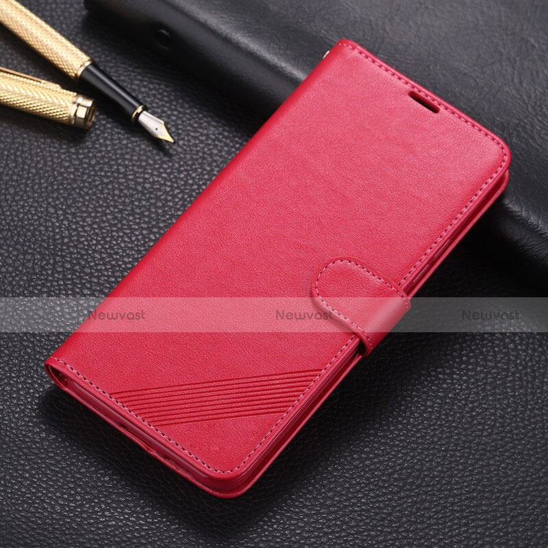 Leather Case Stands Flip Cover L01 Holder for Huawei Nova 7i Red