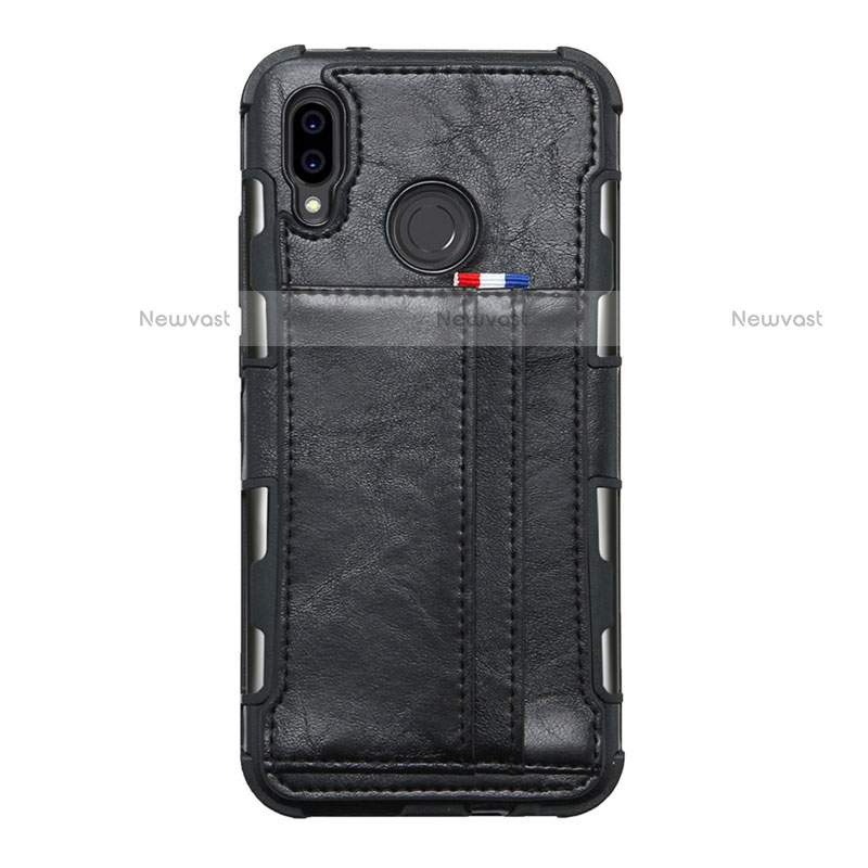 Leather Case Stands Flip Cover L01 Holder for Huawei P20 Lite Black