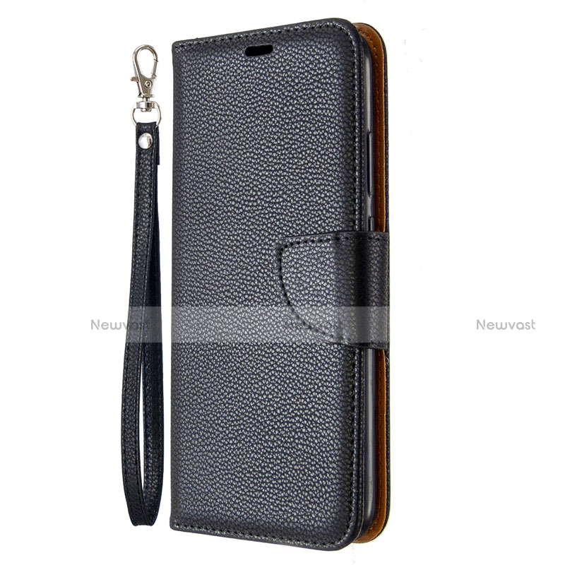 Leather Case Stands Flip Cover L01 Holder for Huawei P40 Lite E Black