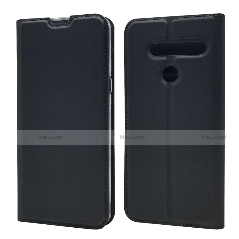 Leather Case Stands Flip Cover L01 Holder for LG G8 ThinQ Black