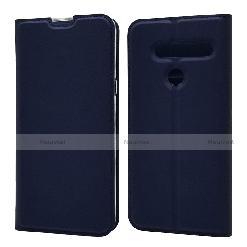 Leather Case Stands Flip Cover L01 Holder for LG G8 ThinQ Blue