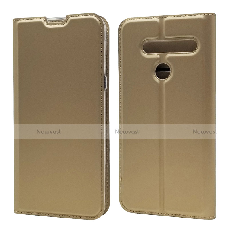 Leather Case Stands Flip Cover L01 Holder for LG G8 ThinQ Gold