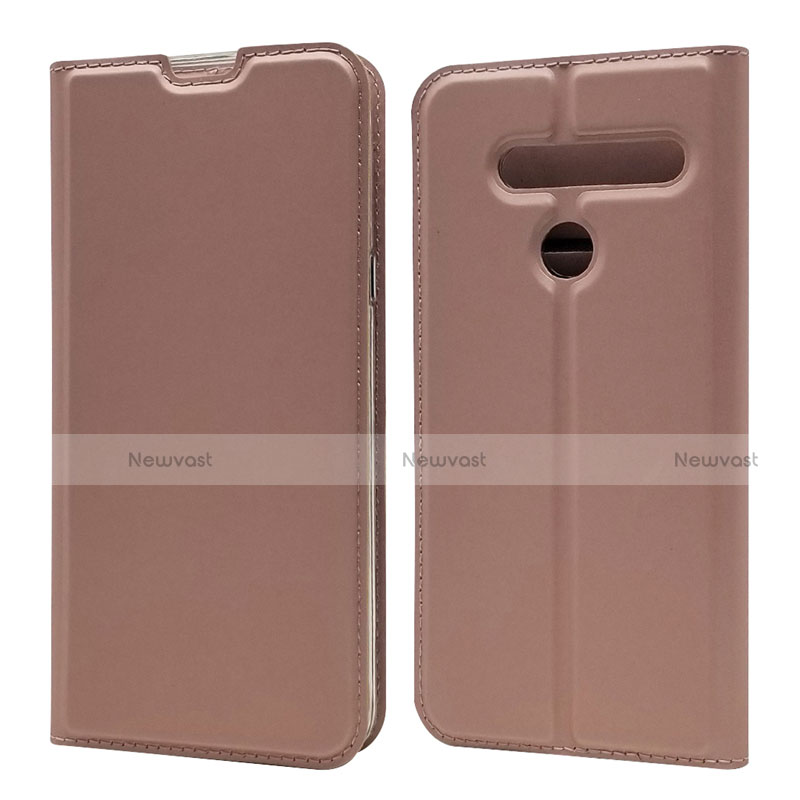 Leather Case Stands Flip Cover L01 Holder for LG G8 ThinQ Rose Gold