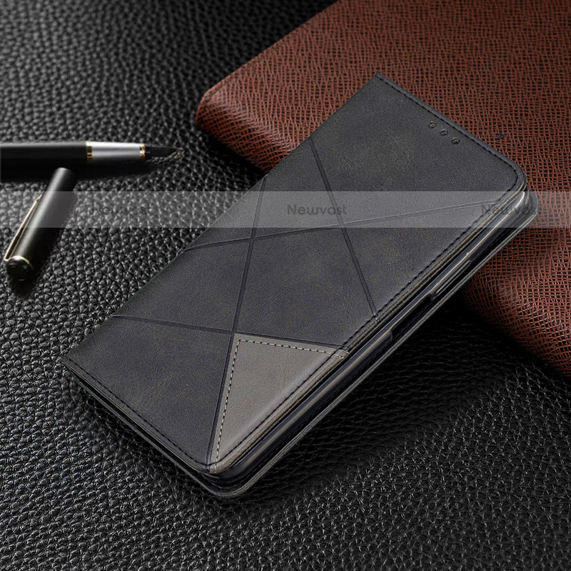 Leather Case Stands Flip Cover L01 Holder for LG G8X ThinQ Black