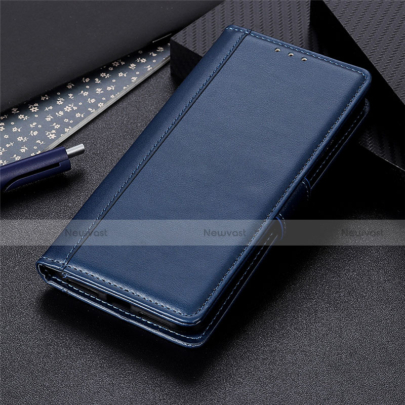 Leather Case Stands Flip Cover L01 Holder for LG K52 Blue