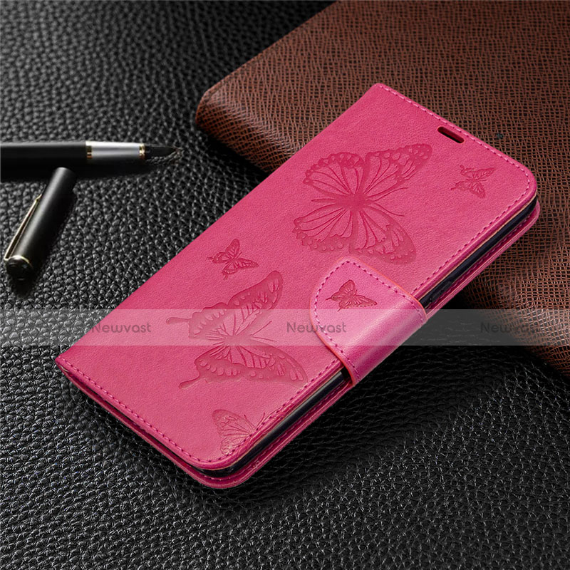 Leather Case Stands Flip Cover L01 Holder for LG K61 Hot Pink