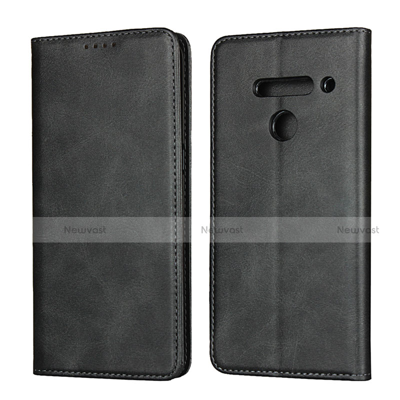 Leather Case Stands Flip Cover L01 Holder for LG V50 ThinQ 5G Black