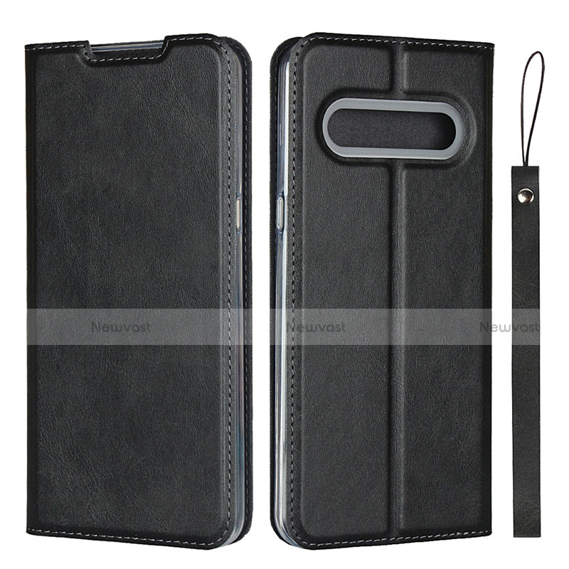 Leather Case Stands Flip Cover L01 Holder for LG V60 ThinQ 5G Black