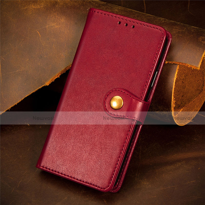 Leather Case Stands Flip Cover L01 Holder for Motorola Moto Edge S Pro 5G Red