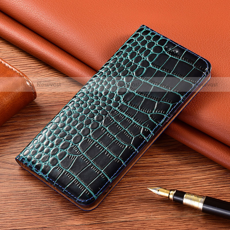 Leather Case Stands Flip Cover L01 Holder for Motorola Moto G9 Blue