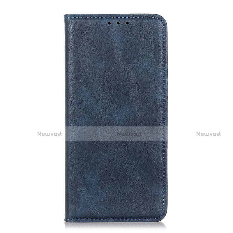 Leather Case Stands Flip Cover L01 Holder for Motorola Moto One Fusion Plus Blue