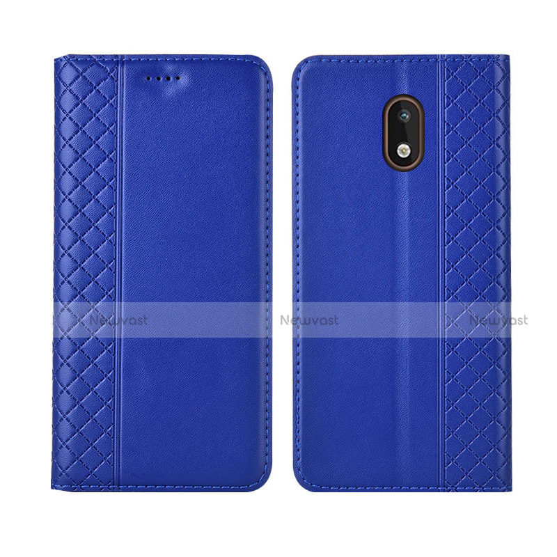 Leather Case Stands Flip Cover L01 Holder for Nokia 1.3 Blue