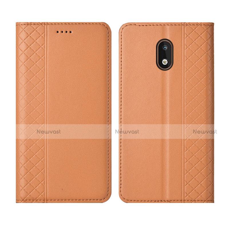 Leather Case Stands Flip Cover L01 Holder for Nokia 1.3 Orange