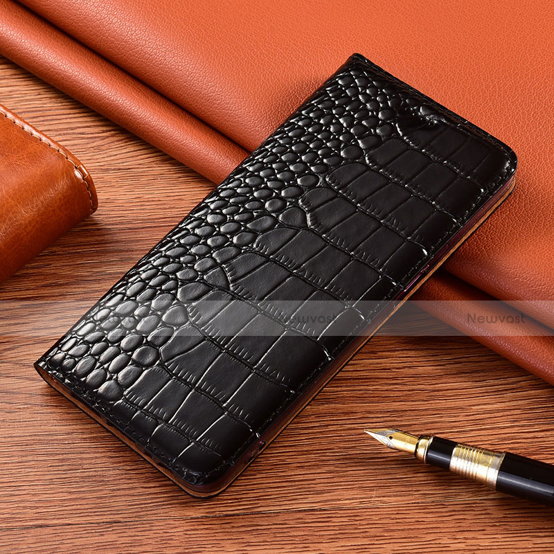 Leather Case Stands Flip Cover L01 Holder for Nokia 2.4 Black