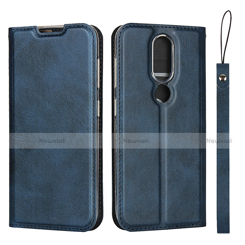 Leather Case Stands Flip Cover L01 Holder for Nokia 4.2 Blue