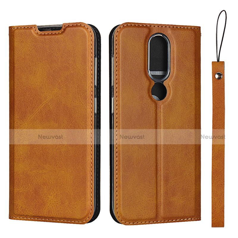Leather Case Stands Flip Cover L01 Holder for Nokia 4.2 Orange